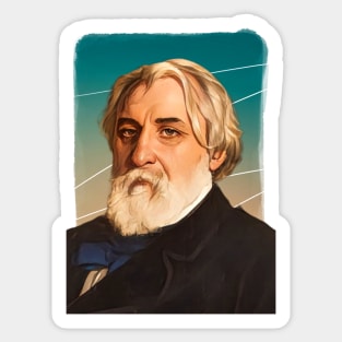 Russian Novelist Ivan Turgenev illustration Sticker